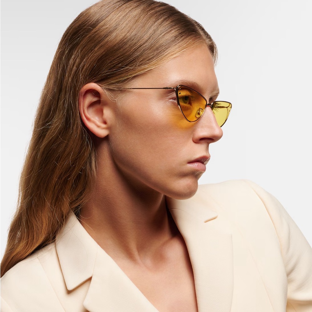 Dior Yellow Triangle Frame Sunglasses - Picture 9 of 9